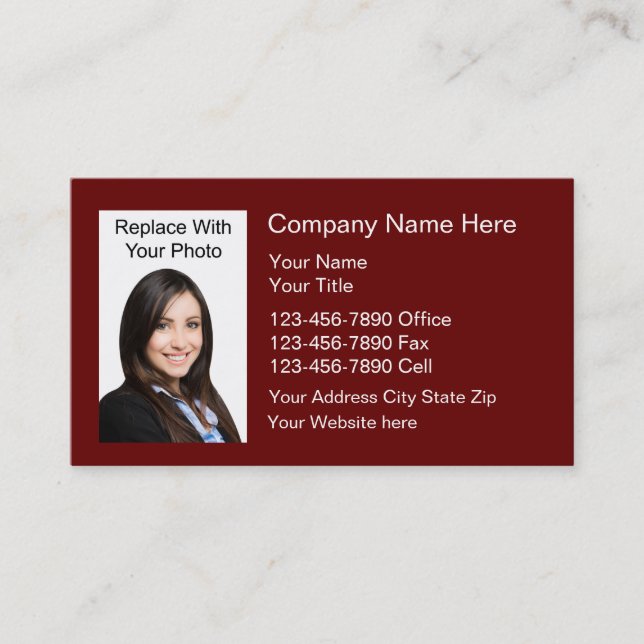 Photo Real Estate Professional Business Cards (Front)