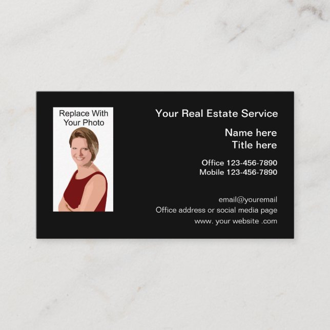 Photo Real Estate Realtor Business Card (Front)