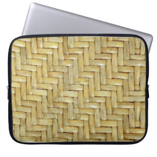 Photo real of woven straw laptop sleeve