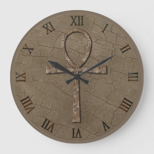 Photo Realistic Wood-effect & Wood-look Ankh Large Clock