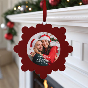 Photo Red Christmas Tree Decoration Card