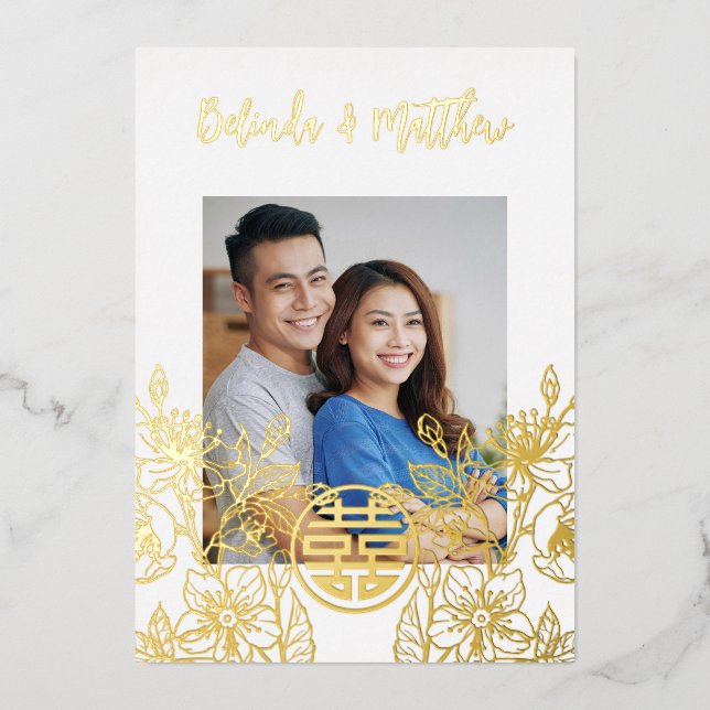 Photo Red Gold Chinese Wedding (Front)