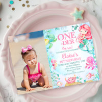 Photo Red Mermaid Oneder the Sea 1st Birthday 