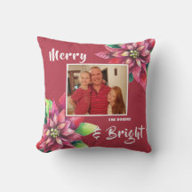 Photo Red Poinsettia Christmas Holiday 