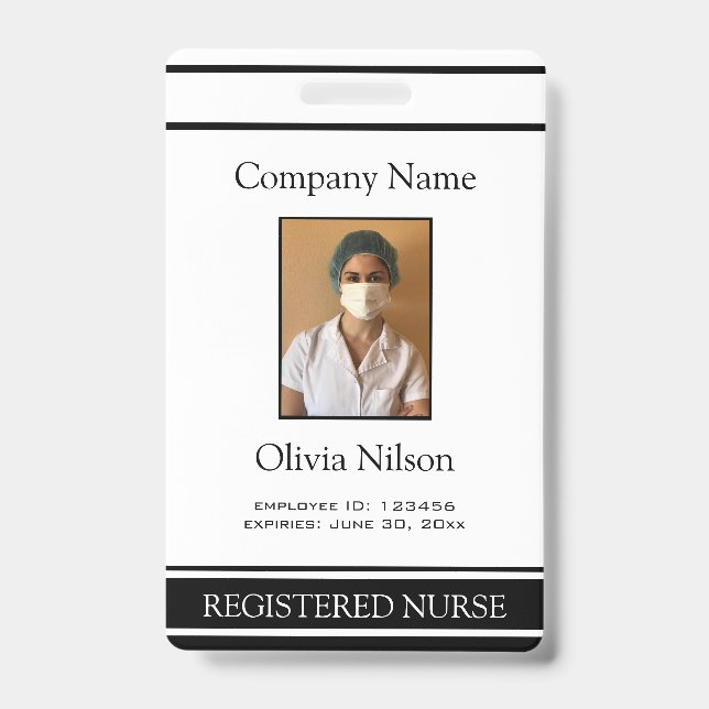 Photo Registered Nurse ID Badge (Front)