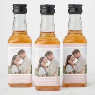 Photo Rehearsal Dinner Blush Pink Liquor Bottle Label