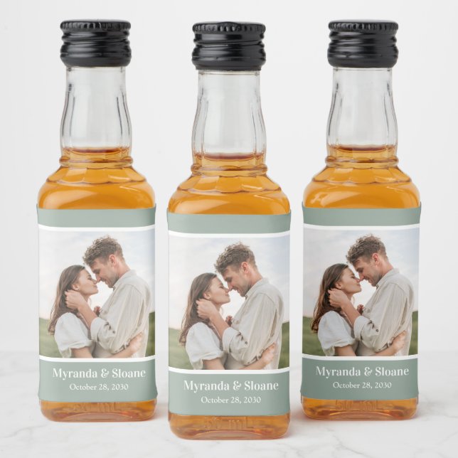 Photo Rehearsal Dinner Eucalyptus Liquor Bottle Label (Bottles)