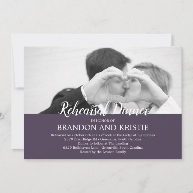 Photo Rehearsal Dinner Invitation (Front)