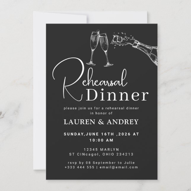 Photo Rehearsal Dinner Invitation (Front)