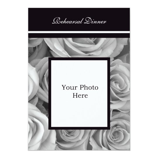 Photo Rehearsal Dinner Invitation -- Rose Border
