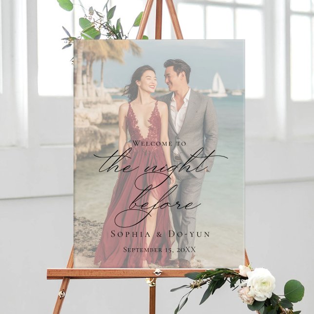 Photo rehearsal dinner welcome sign (Creator Uploaded)