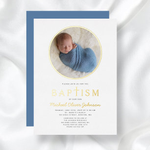 Photo Religious Cross Boy Baptism Gold