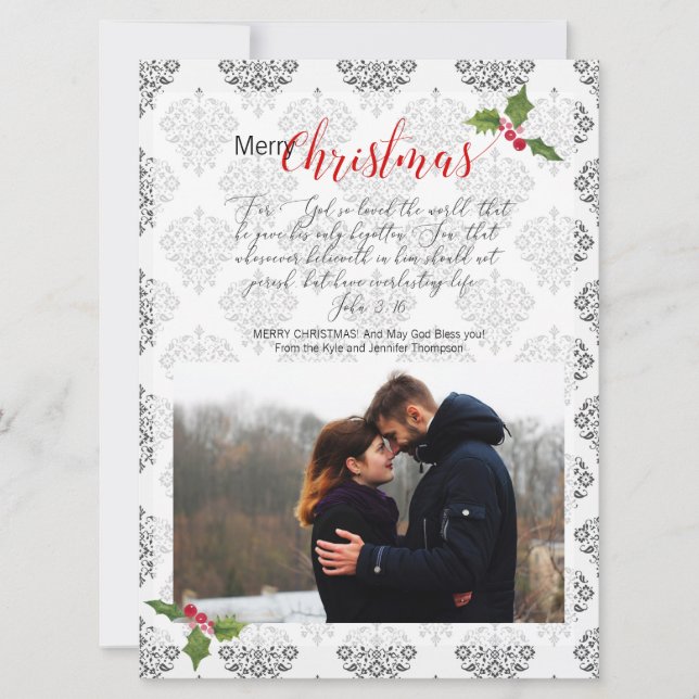 Photo Religous Christian Card John 3:16 (Front)