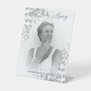 Photo Remembrance Service Dear Ones in Black White Pedestal Sign