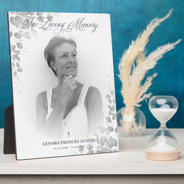 Photo Remembrance Service Dear Ones in Black White Plaque (Side)