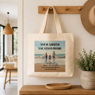 Photo rental home host summer vacation guests large tote bag