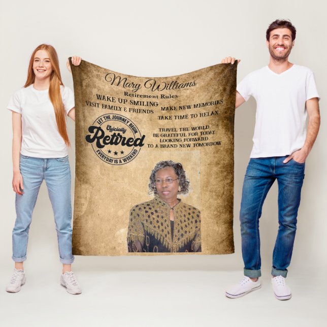 Photo Retirement Fleece Blanket (In Situ)