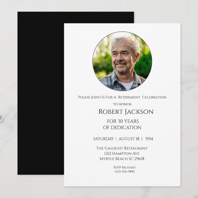 Photo Retirement PartyCelebration  Invitation (Front/Back)