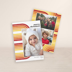 Photo Retro Arch Line Art and Off Centre Pic Holiday Card