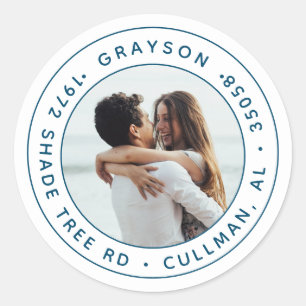 Photo Return Address Label/Seal Classic Round Clas Classic Round Sticker