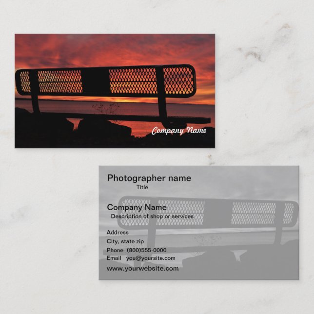 Photo Reverse B&W  Business Card (Front/Back)