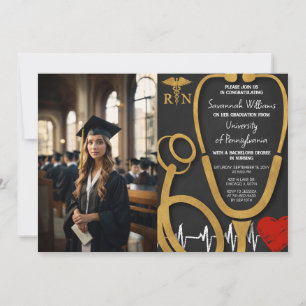 Photo RN Nursing Graduation Celebration Invitation