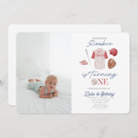 Photo Rookie Baseball Uniform Boys 1st Birthday