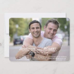 Photo Rounded Corners Gay Wedding Invitation