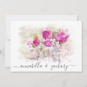 *~* PHOTO RSVP QR AR26 Vintage WEDDING Invitation