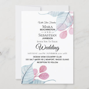 *~* Photo - RSVP - QR BOTANICAL Leaves Wedding Invitation