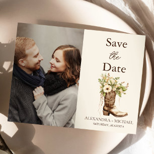 Photo Rustic Botanical Greenery Wedding Save The Date