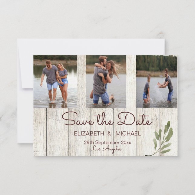 Photo Rustic Chic Modern Simple Wedding Save The Date (Front)