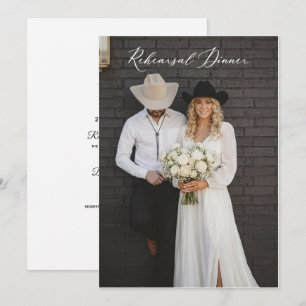 photo rustic cowboy boho elegant modern rehearsal invitation