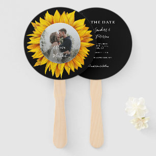 Photo rustic floral chic wedding save the date hand fan