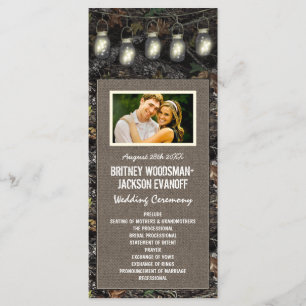 Photo Rustic Mason Jar Camo Wedding Programs Programme