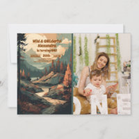 Photo Rustic Mountain Forest 1st Birthday