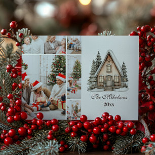 Photo Rustic Neutral Christmas Holiday Card