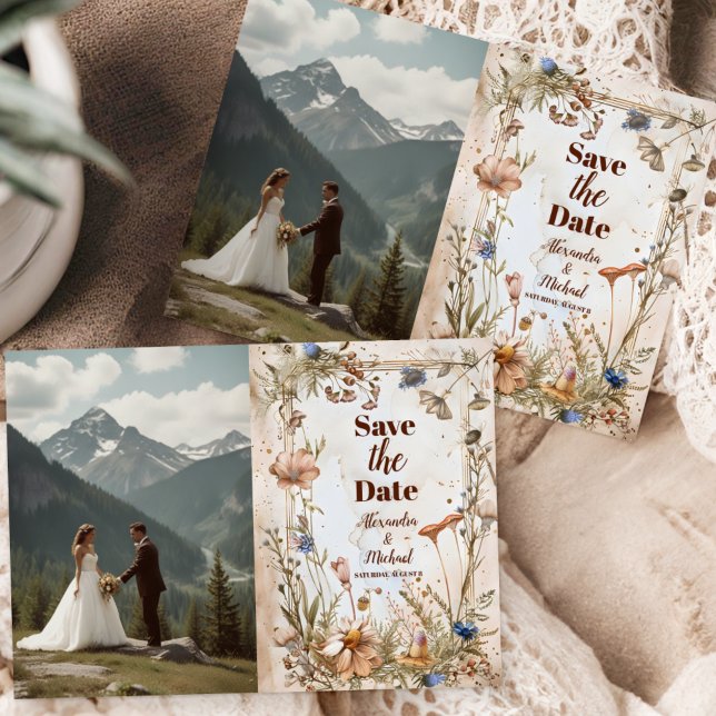 Photo Rustic Watercolor Woodland Wedding Save The Date (Creator Uploaded)