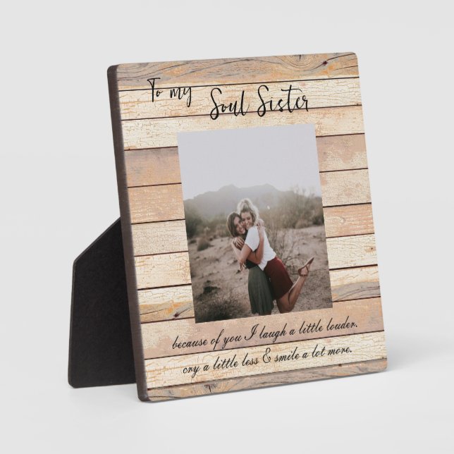 Photo Rustic Wood Plaque Soul Sister photo  (Front)