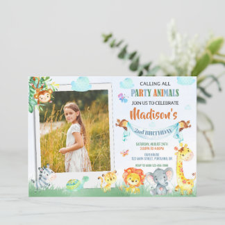 Photo safari birthday invitation Two wild party