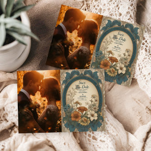 Photo Sage Green Art Nouveau Alphonse Mucha Weddin Save The Date