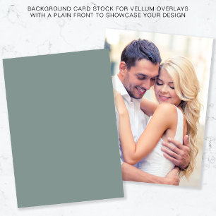 Photo Sage Green Background For Vellum Overlay Invitation