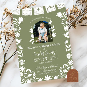Photo Sage Green Cielito Lindo Baptism Invitation