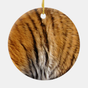Photo-sampled Tiger Stripes Big Cat Wildlife Ceramic Tree Decoration