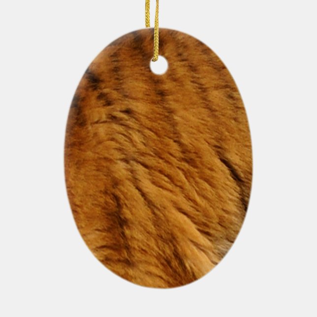 Photo-sampled Tiger Stripes Big Cat Wildlife Ceramic Tree Decoration (Back)