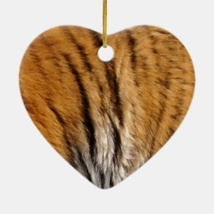 Photo-sampled Tiger Stripes Big Cat Wildlife Ceramic Tree Decoration