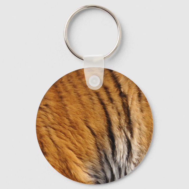 Photo-sampled Tiger Stripes Big Cat Wildlife Key Ring (Front)