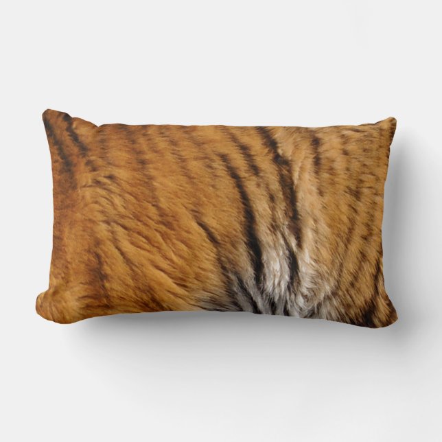 Photo-sampled Tiger Stripes Big Cat Wildlife Lumbar Cushion (Front)