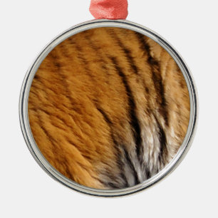 Photo-sampled Tiger Stripes Big Cat Wildlife Metal Tree Decoration