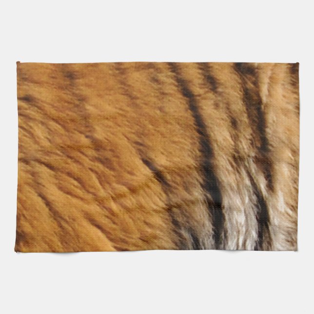 Photo-sampled Tiger Stripes Big Cat Wildlife Tea Towel (Horizontal)